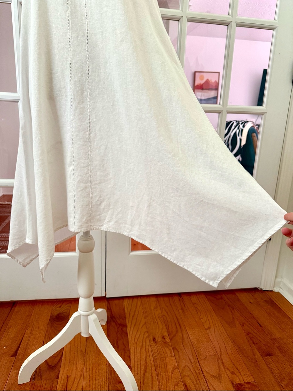 For Cynthia Linen Asymmetrical Hem Dress - Picture 3 of 10